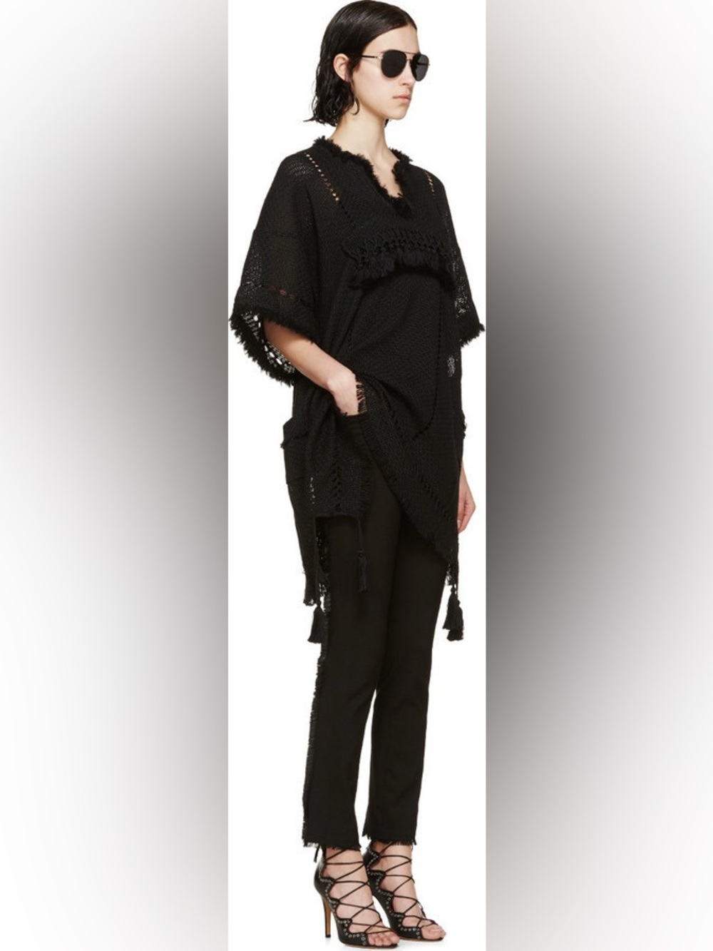 Isabel Marant Linen and Leather Fringe Isiah Pants - Picture 1 of 10